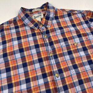 Duluth Trading Untucked Button Down Shirt Men’s XL Relaxed Fit Plaid Cotton